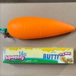 Squeeezy Orange Carrot and Butter Stress Toys - Kids Plush Squeeze Toy - NIB/NWT